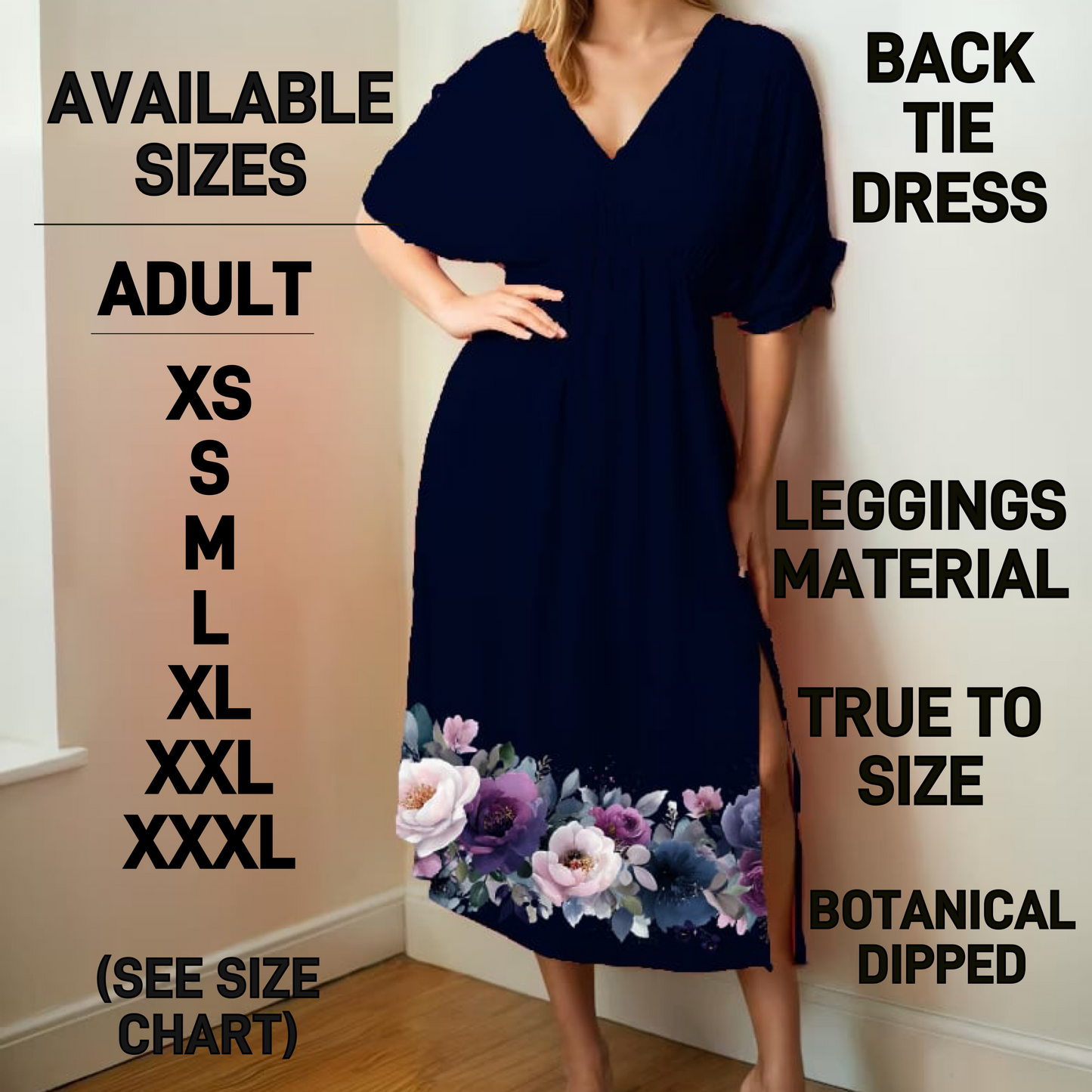 BT1D - Botanical Dipped Back Tie Dress - Preorder Closing 1/22 ETA: Late March