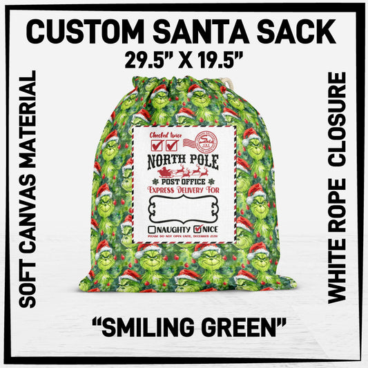 S3SK - Smiling Green Santa Sack - Preorder ETA: Early Nov