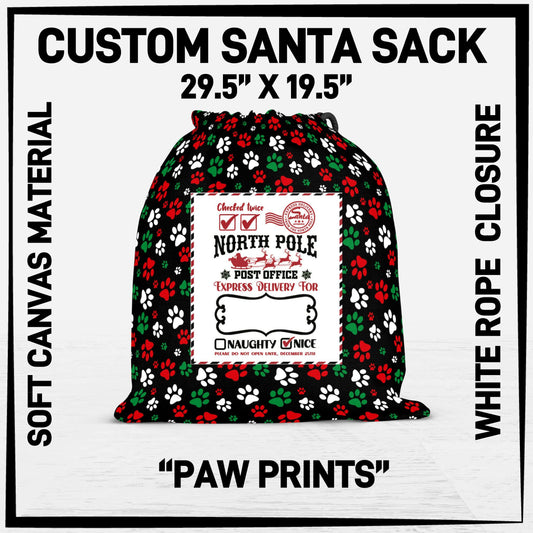 S3SK - Paw Prints Santa Sack - Preorder ETA: Early Nov