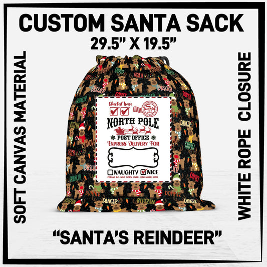 S3SK - Santa's Reindeer Santa Sack - Preorder ETA: Early Nov