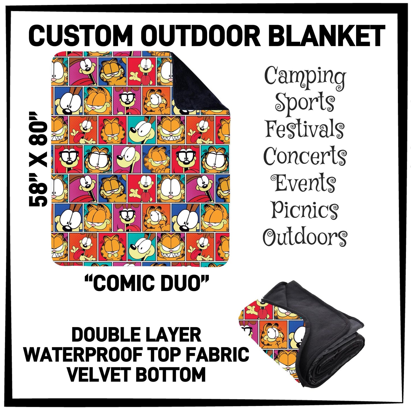 OU1B - Comic Duo Outdoor Blanket - Preorder ETA: Late Feb