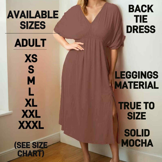 BT1D - Solid Mocha Back Tie Dress - Preorder Closing 1/22 ETA: Late March