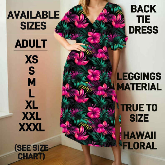 BT1D - Hawaii Floral Back Tie Dress - Preorder Closing 1/22 ETA: Late March