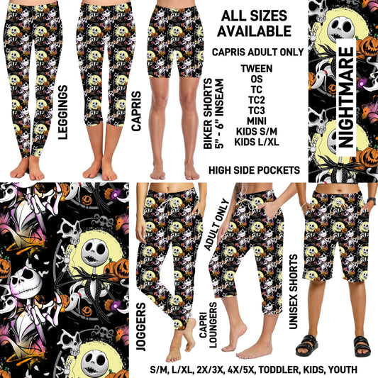 M2IM - Nightmare Full Joggers/Capri Loungers/Unisex Shorts - Preorder ETA: Mid-July