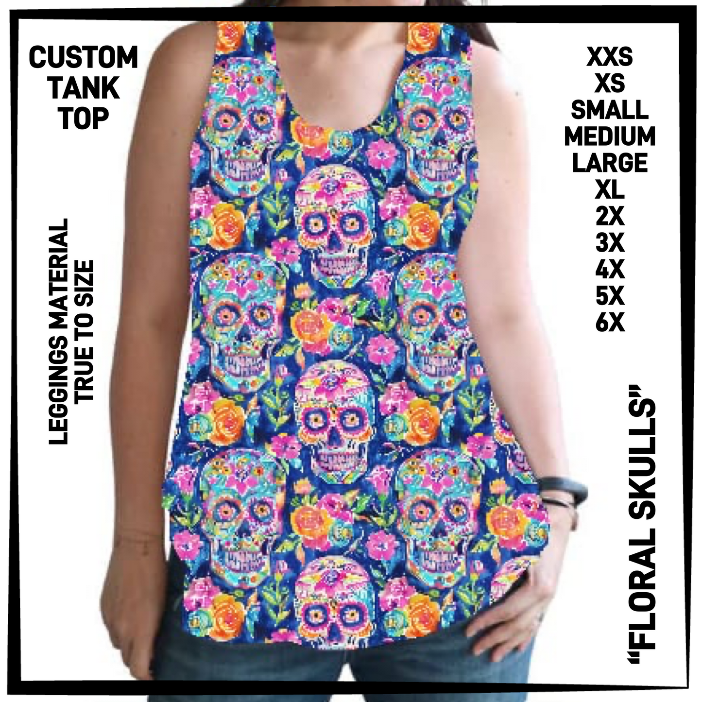 CTT1 - Floral Skulls Tank Top - Preorder Closing 6/23 ETA: Late Aug