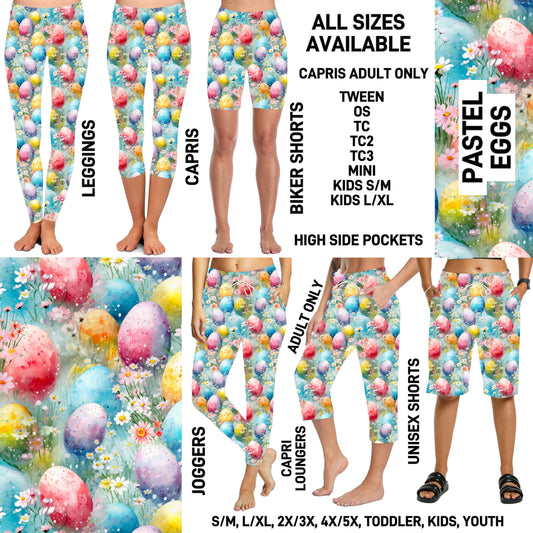 ES2T - Pastel Eggs Full Joggers/Capri Loungers/Unisex Shorts - Preorder ETA: Mid March