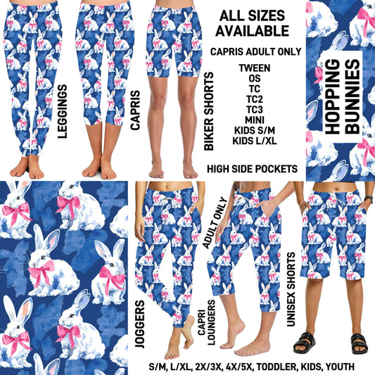 ES2T - Hopping Bunnies Biker/Capris/Leggings with High Side Pockets - Preorder ETA: Mid March