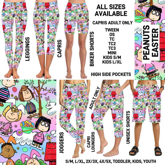 ES2T - Peanuts Easter Biker/Capris/Leggings with High Side Pockets - Preorder ETA: Mid March