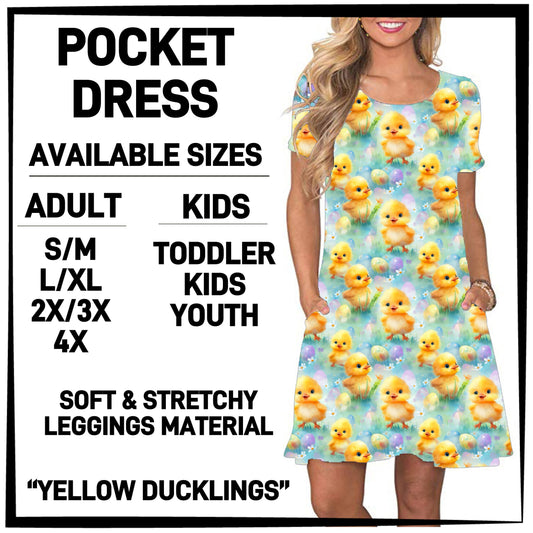 ES2T - Yellow Ducklings Pocket Dress - Preorder ETA: Mid March