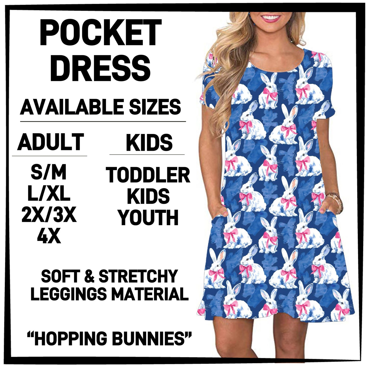 ES2T - Hopping Bunnies Pocket Dress - Preorder ETA: Mid March