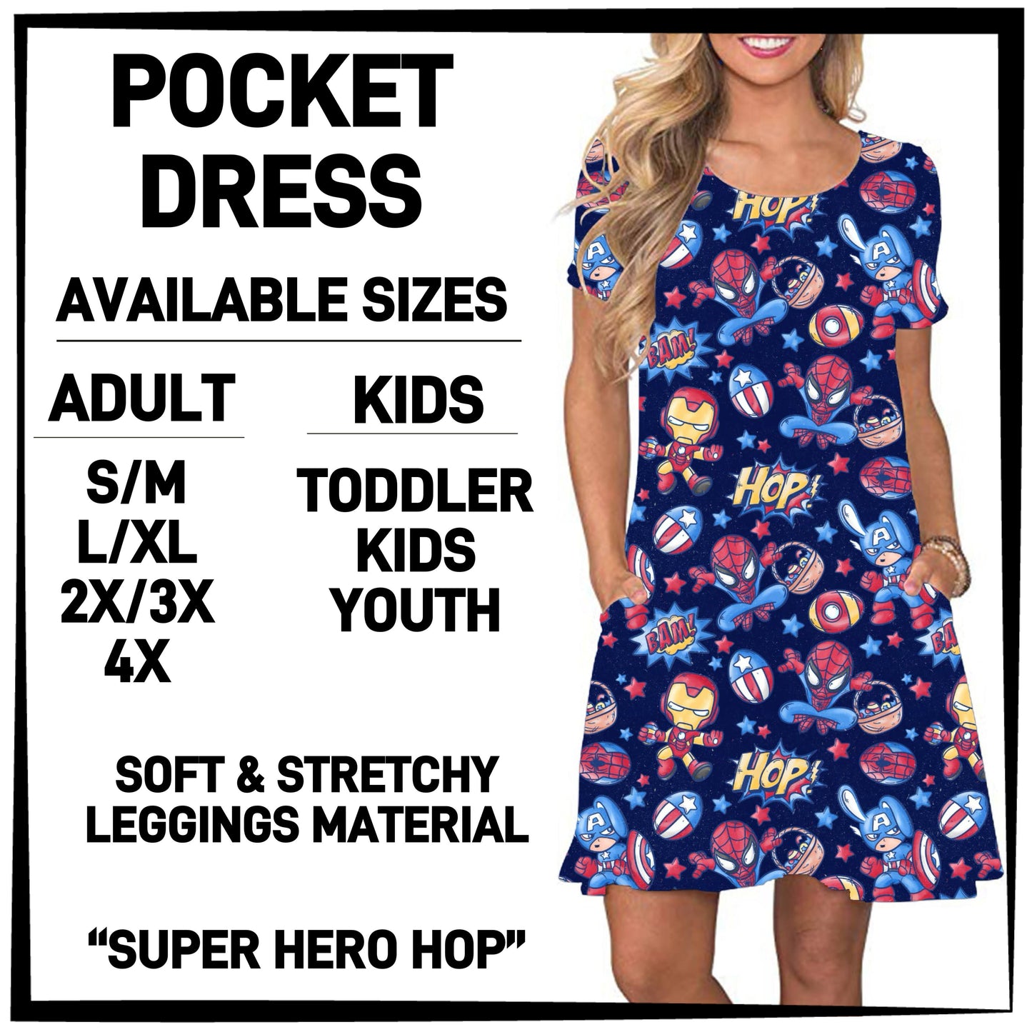 ES2T - Super Hero Pop Pocket Dress - Preorder ETA: Mid March