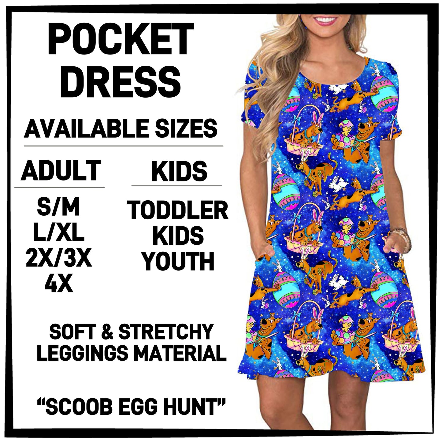 ES2T - Scoob Egg Hunt Pocket Dress - Preorder ETA: Mid March