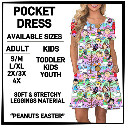 ES2T - Peanuts Easter Pocket Dress - Preorder ETA: Mid March