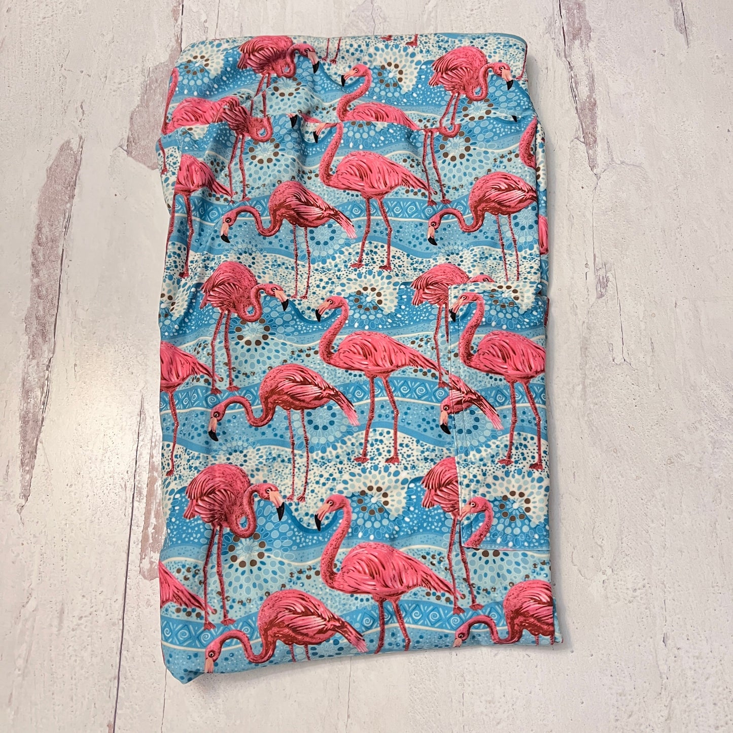 Flamingo Mosaic - Leggings with Pockets