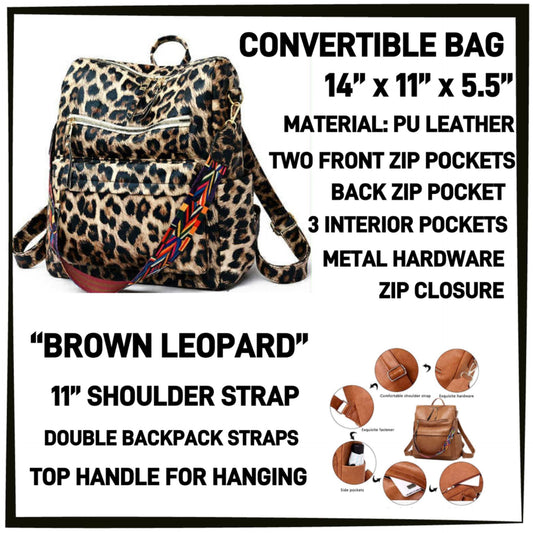 CV1B - Brown Leopard Convertible Bag - Preorder ETA: Mid-Dec