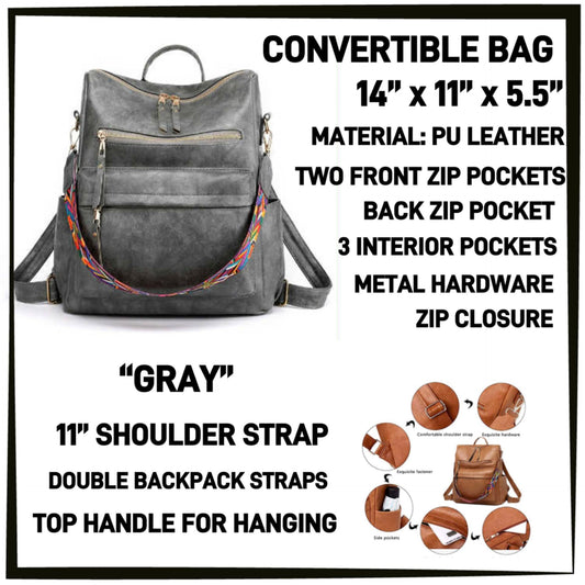 CV1B - Gray Convertible Bag - Preorder ETA: Mid-Dec