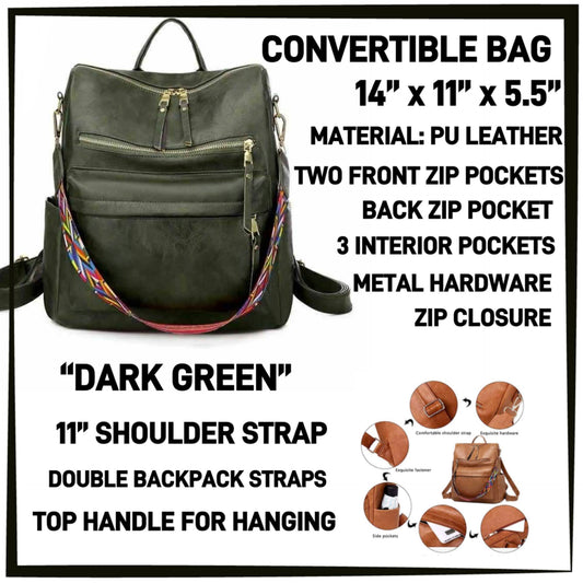CV1B - Dark Green Convertible Bag - Preorder ETA: Mid-Dec