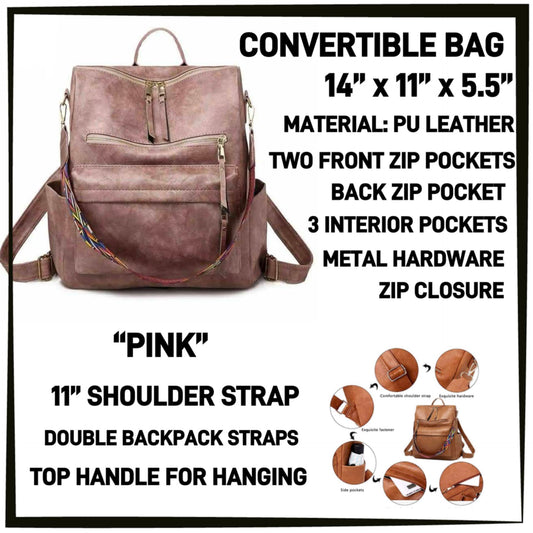 CV1B - Pink Convertible Bag - Preorder ETA: Mid-Dec