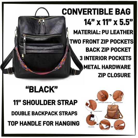 CV1B - Black Convertible Bag - Preorder ETA: Mid-Dec