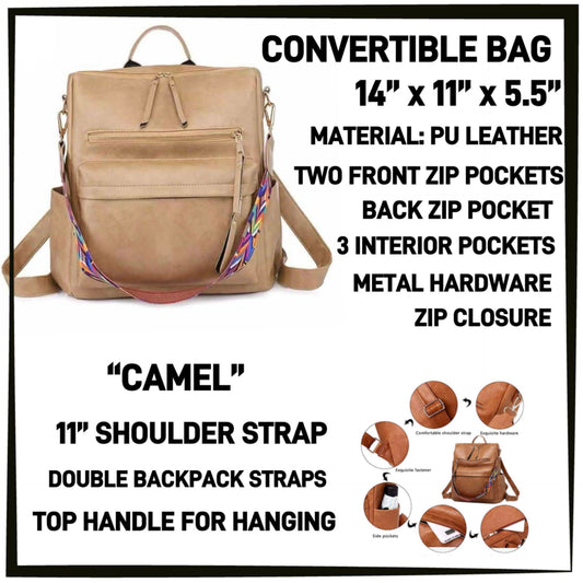 CV1B - Camel Convertible Bag - Preorder ETA: Mid-Dec