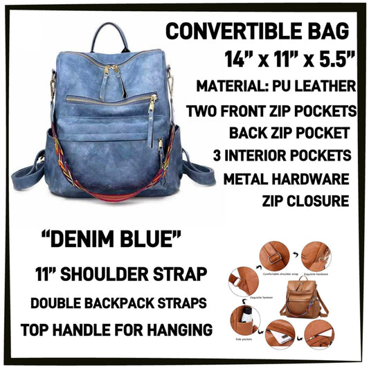 CV1B - Denim Blue Convertible Bag - Preorder ETA: Mid-Dec