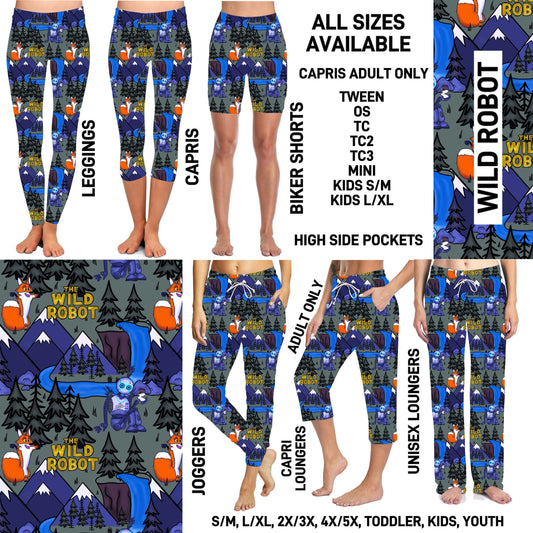 235BT - Wild Robot Unisex Full Joggers/Unisex Capri/Full Loungers - Preorder ETA: Mid-Dec