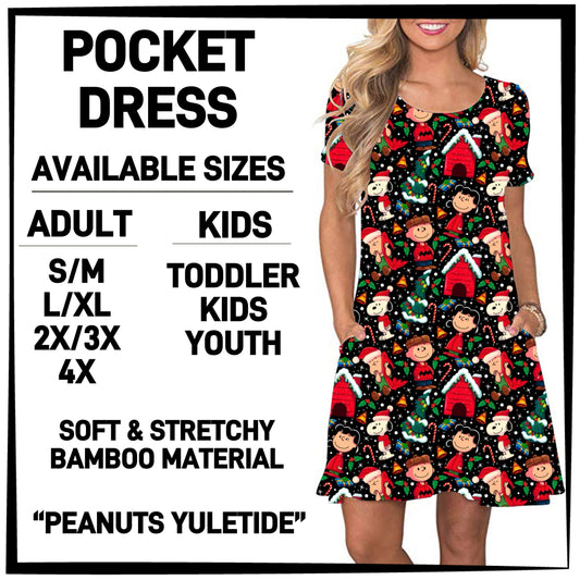 235BT - Peanuts Yuletide Pocket Dress - Preorder ETA: Mid-Dec