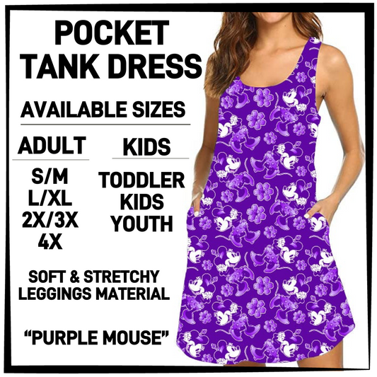 TK6D - Purple Mouse Tank Dress with Side Pockets - Preorder Closing 3/12 ETA: Late May