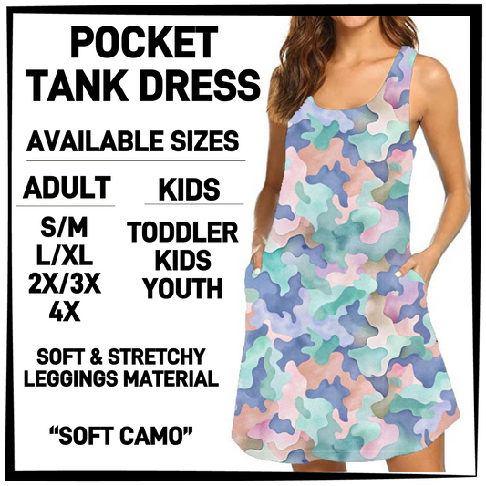 TK6D - Soft Camo Tank Dress with Side Pockets - Preorder Closing 3/12 ETA: Late May