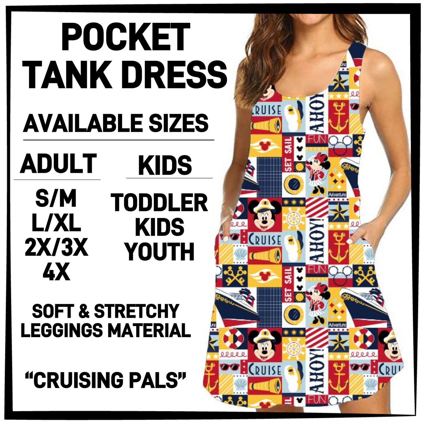 TK6D - Cruising Pals Tank Dress with Side Pockets - Preorder Closing 3/12 ETA: Late May