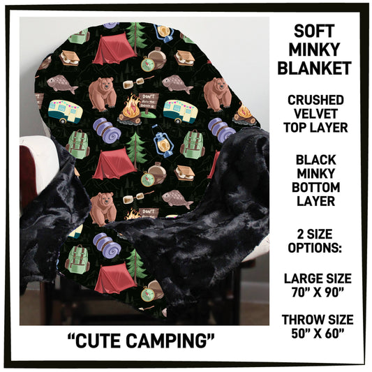 MK7B - Cute Camping Minky Blanket - Preorder ETA: Late Dec