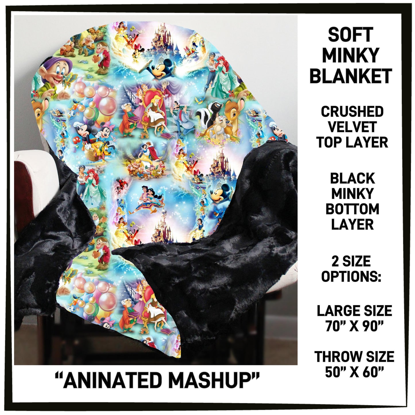 MK7B - Animated Mashup Minky Blanket - Preorder ETA: Late Dec