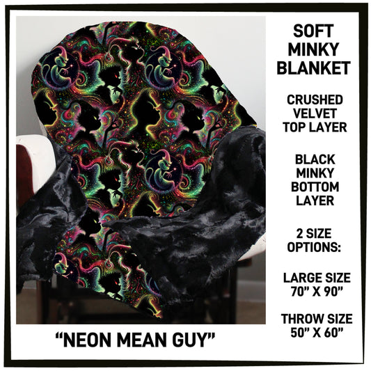 MK7B - Neon Mean Guy Minky Blanket - Preorder ETA: Late Dec