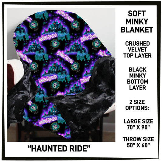 MK7B - Haunted Ride Minky Blanket - Preorder ETA: Late Dec