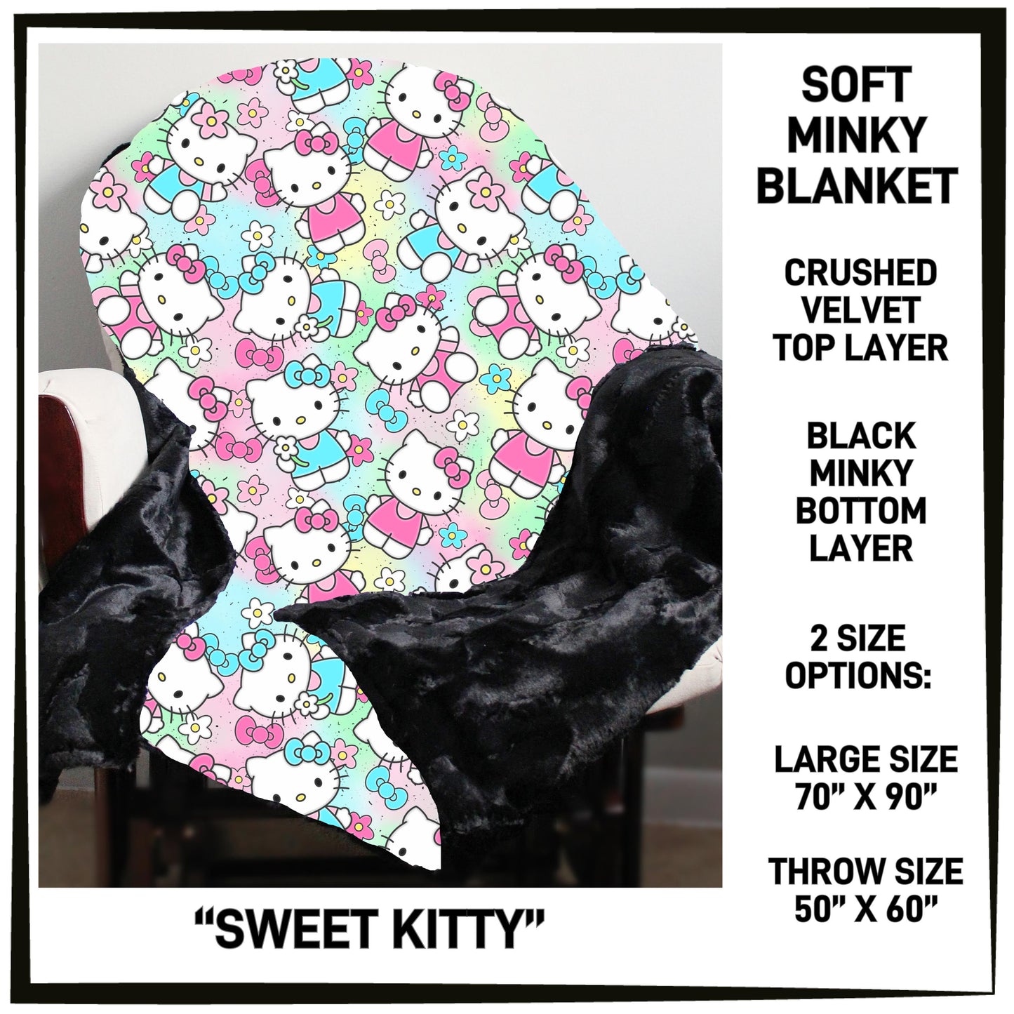 MK7B - Sweet Kitty Minky Blanket - Preorder ETA: Late Dec