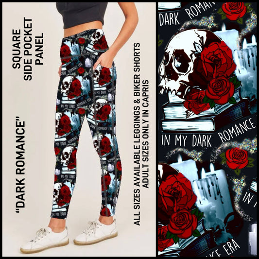 SQ1P - Dark Romance Biker/Capris/Leggings with Square Side Pocket Panel - Preorder ETA: Late Dec