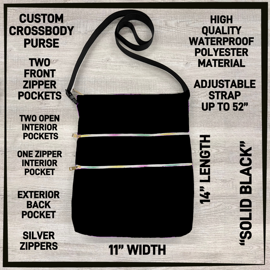 C5BU - Solid Black Crossbody Purse - Preorder Closing 3/24 ETA: Late June