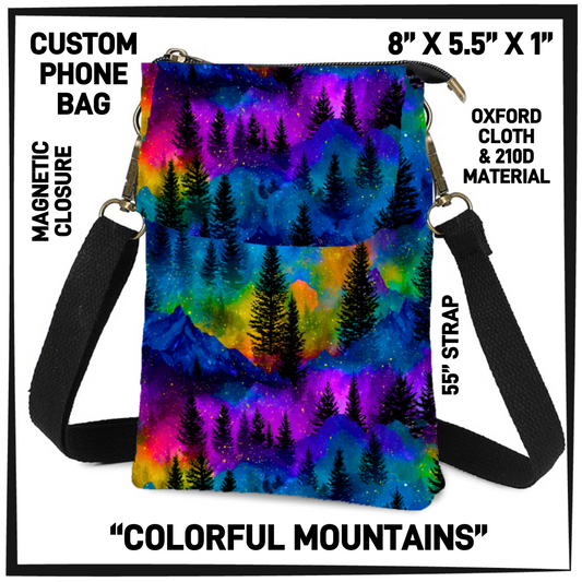 P8BG - Colorful Mountains Phone Bag - Preorder Closing 3/31 ETA: Late May