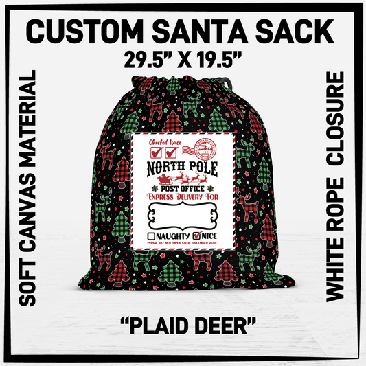 SNCS - Plaid Deer Santa Sack - Preorder Closing 9/17 ETA: Mid-Dec