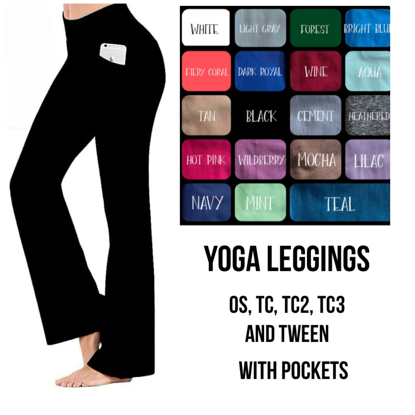 SO3S - Solid Color Yoga Leggings with Front Pockets - Preorder Closing 3/10 ETA: Mid-May