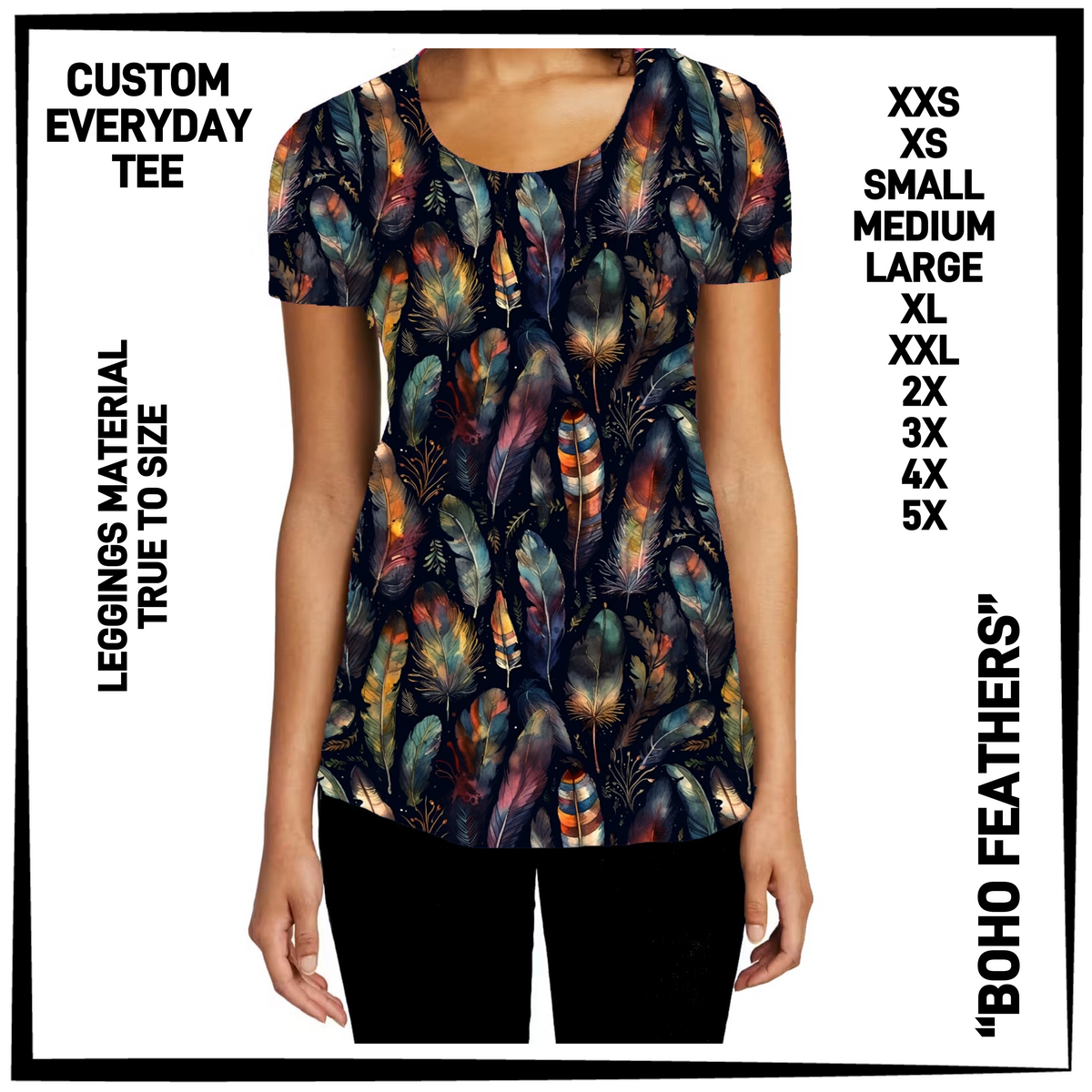 ED2T - Boho Feathers Everyday Tee - Preorder Closing 9/23 ETA: Mid-Dec