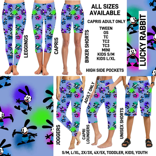 DC1T - Lucky Rabbit Full Joggers/Capri Loungers/Unisex Shorts - Preorder ETA: Early Nov