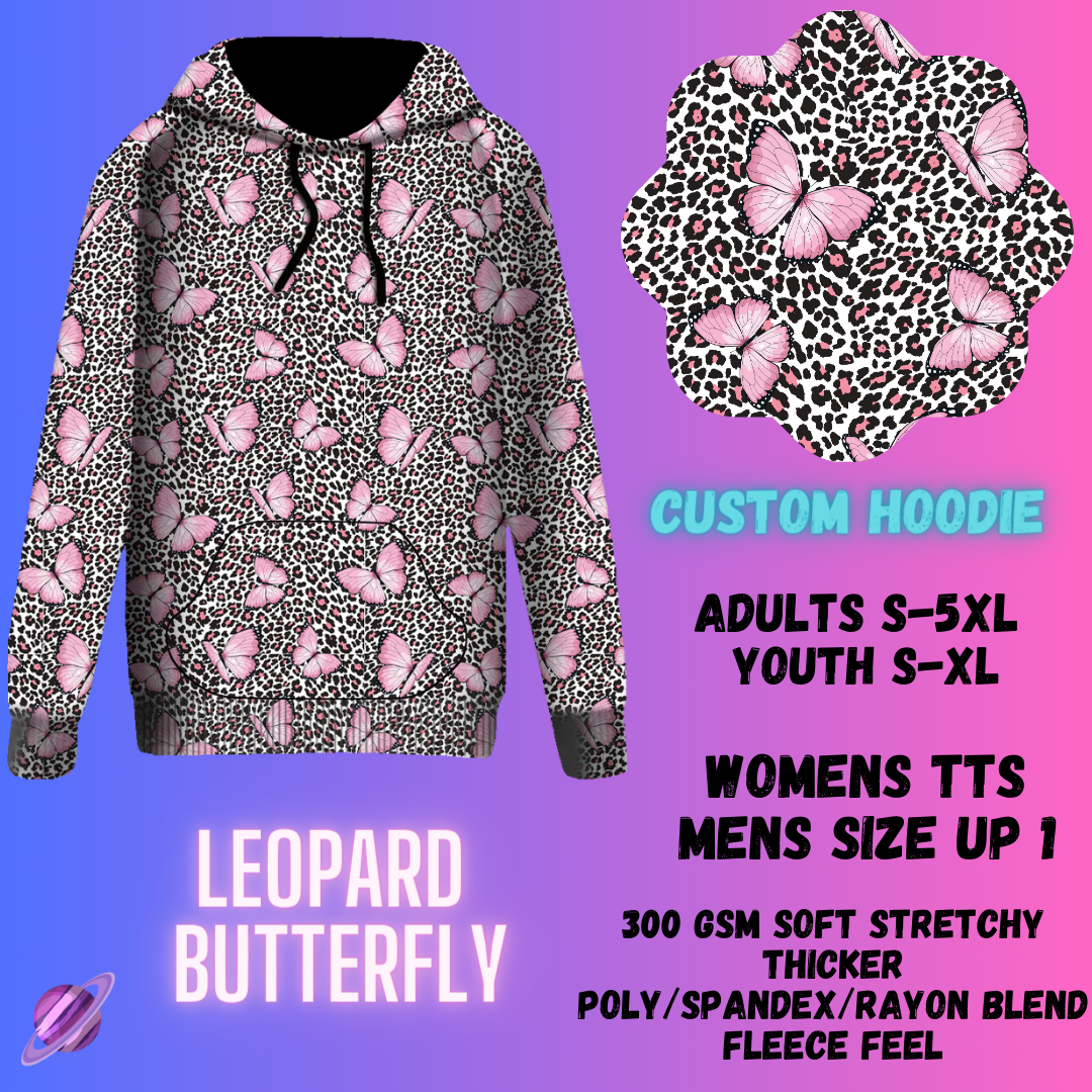 PULLOVER HOODIE RUN 1-LEOPARD BUTTERFLY-PREORDER CLOSING 12/29