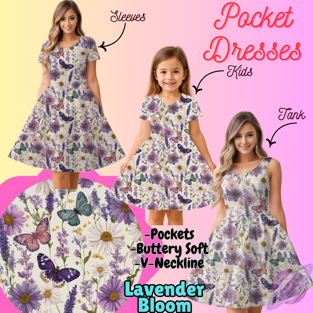 LAVENDER BLOOM-POCKET DRESS PREORDER-CLOSING 3/16