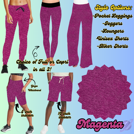 COLORFUL DENIM RERUN-MAGENTA-BOTTOMS 5 STYLES-PREORDER CLOSING 7/25