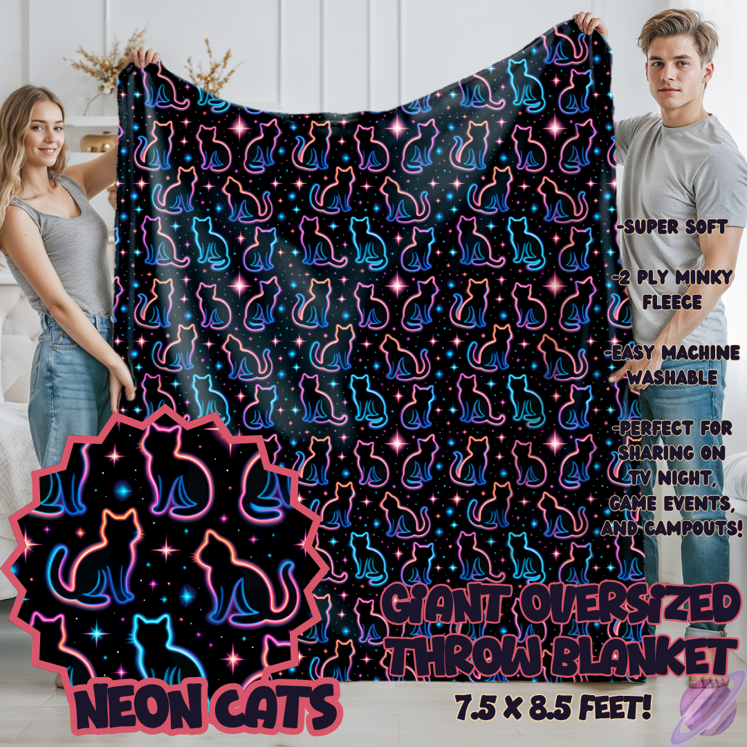 NEON CATS -OVERSIZED THROW 14-PREORDER CLOSING 10/8