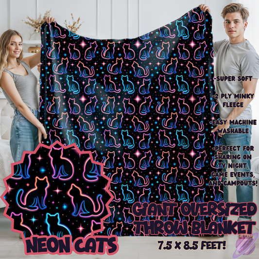 NEON CATS -OVERSIZED THROW 14-PREORDER CLOSING 10/8
