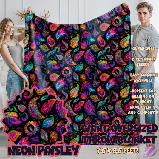 NEON PAISLEY -OVERSIZED THROW 14-PREORDER CLOSING 10/8