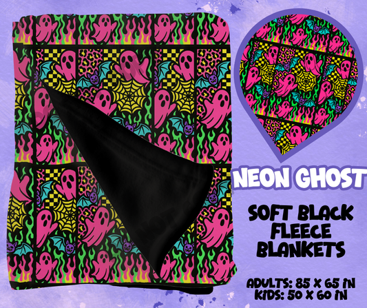 NEON GHOST - SOFT BLACK FLEECE THROWS RUN 12-PREORDER CLOSING 9/22