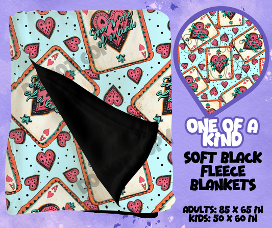 ONE OF A KIND - SOFT BLACK FLEECE THROWS RUN 12-PREORDER CLOSING 9/22